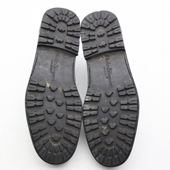 Salvatore Ferragamo Men's 7.5 EE Horse Bit Black Leather Loafers Dress Shoes - Picture 7 of 11